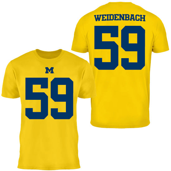 Valiant University of Michigan Football John Weidenbach #59 Jersey Tee