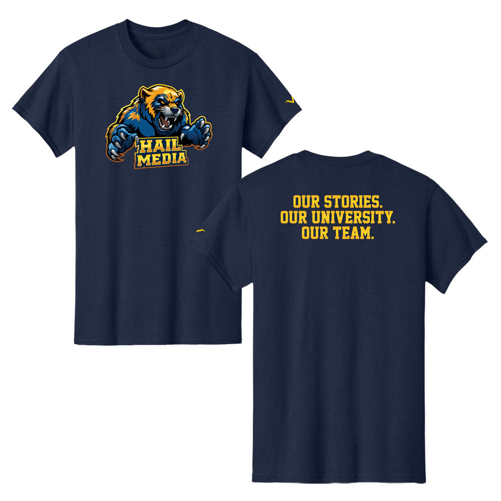 Hail Media Navy Logo Tee