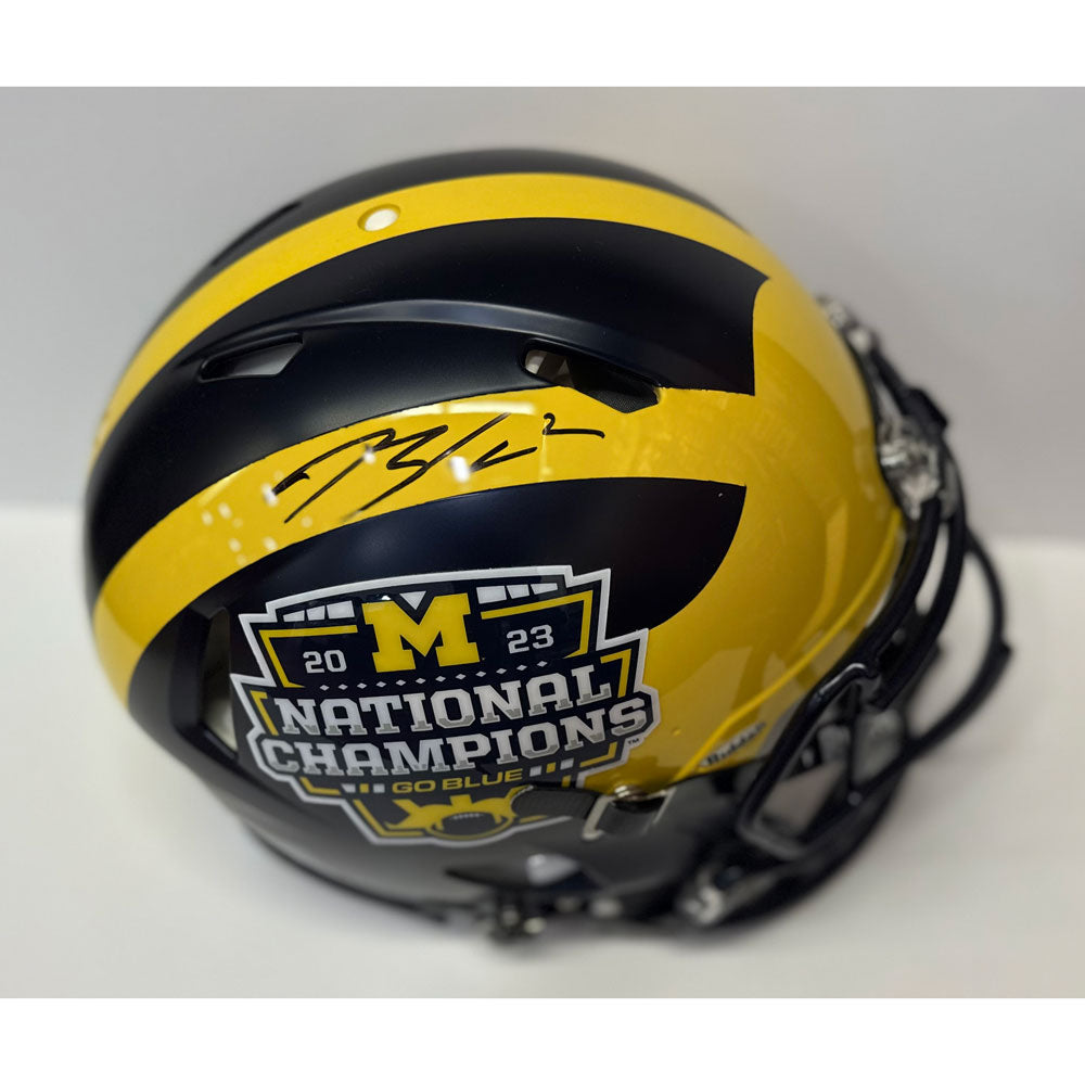 Blake Corum Autographed 2023 National Champions Riddell Full Size Authentic Michigan Helmet