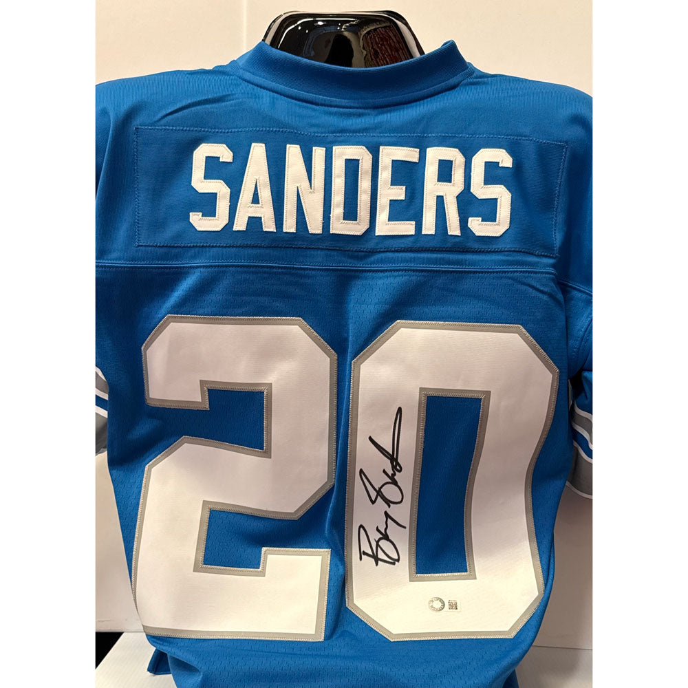 Barry Sanders Autographed Mitchell & Ness Detroit Lions Throwback Jersey
