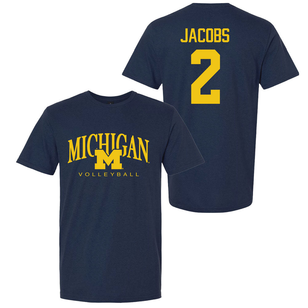Valiant University of Michigan Volleyball Allison Jacobs #2 M/Michigan Sport Tee