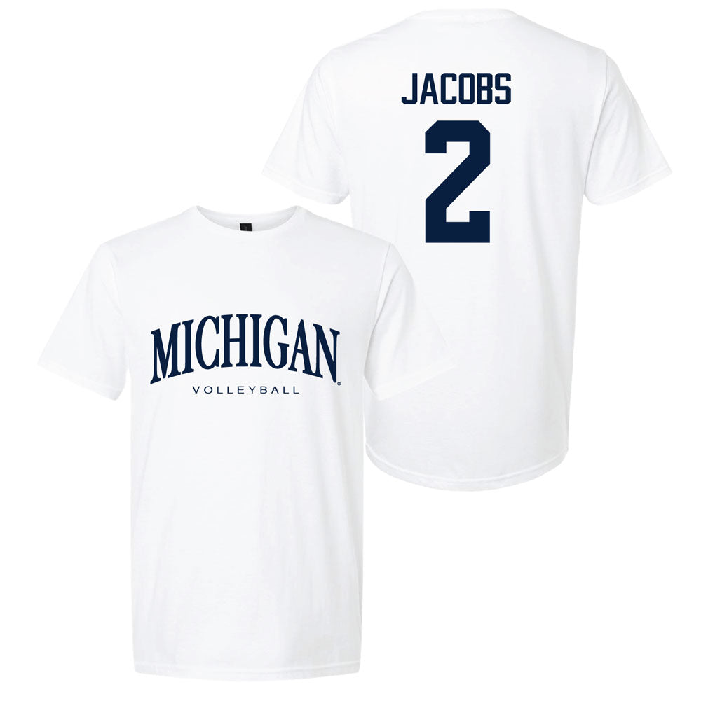 Valiant University of Michigan Volleyball Allison Jacobs #2 Wordmark Sport Tee