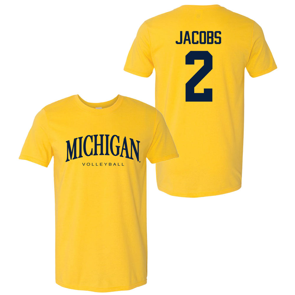 Valiant University of Michigan Volleyball Allison Jacobs #2 Wordmark Sport Tee