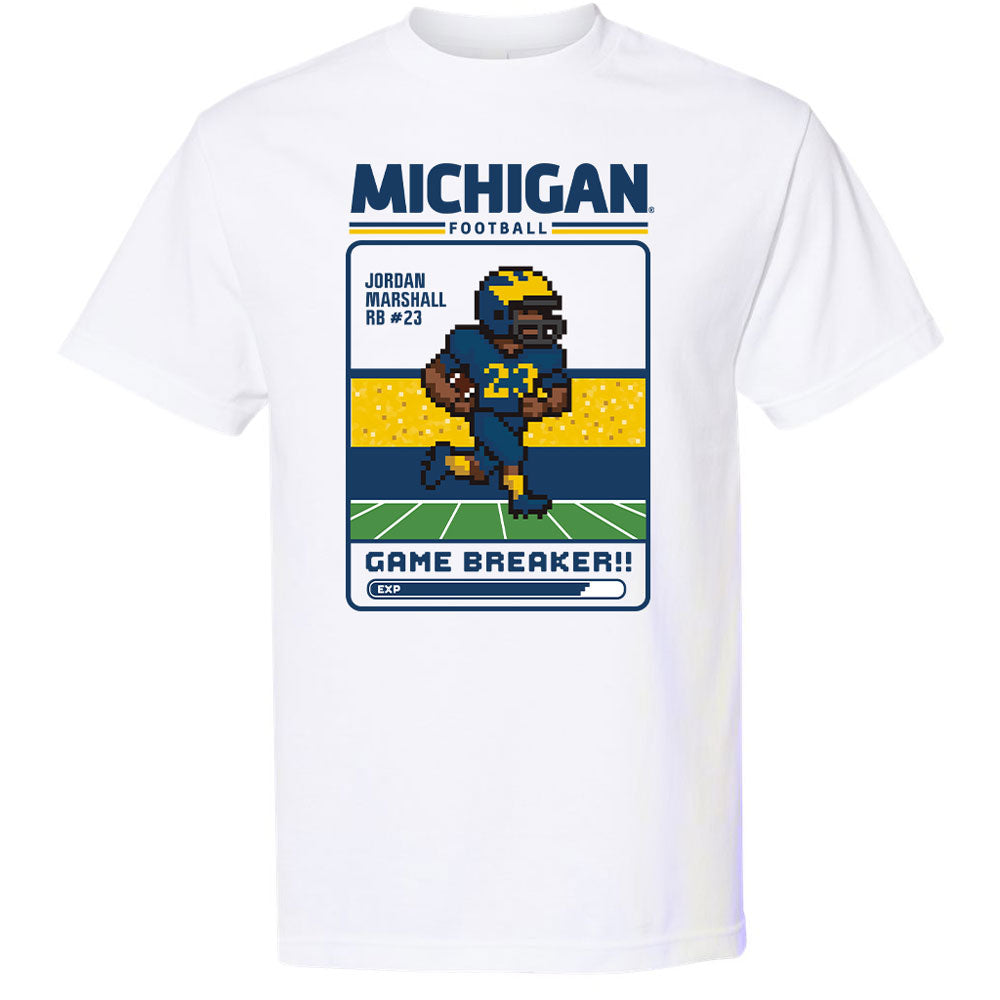 Valiant University of Michigan Football Jordan Marshall ''Game Breaker" 8-Bit Character Tee