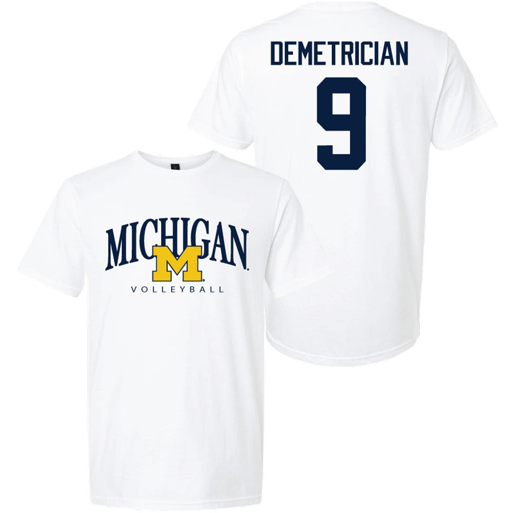 Valiant University of Michigan Volleyball Ella Demetrician #9 M/Michigan Sport Tee