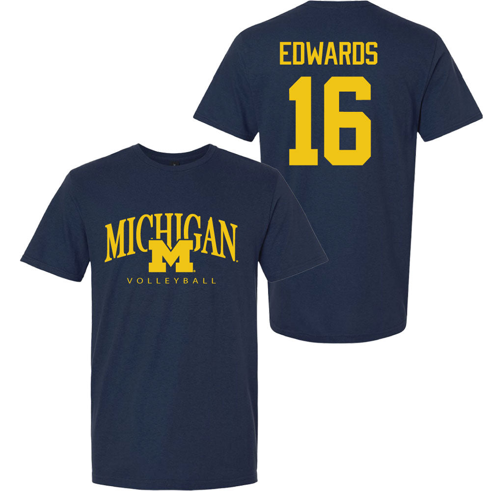 Valiant University of Michigan Volleyball Camille Edwards #16 M/Michigan Sport Tee