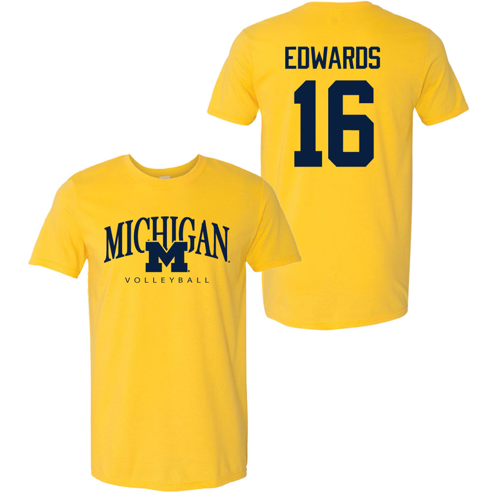 Valiant University of Michigan Volleyball Camille Edwards #16 M/Michigan Sport Tee