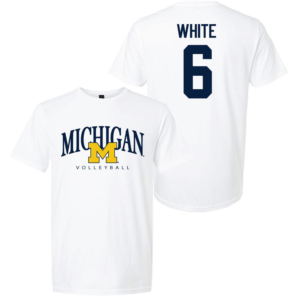 Valiant University of Michigan Volleyball Ellie White #6 M/Michigan Sport Tee