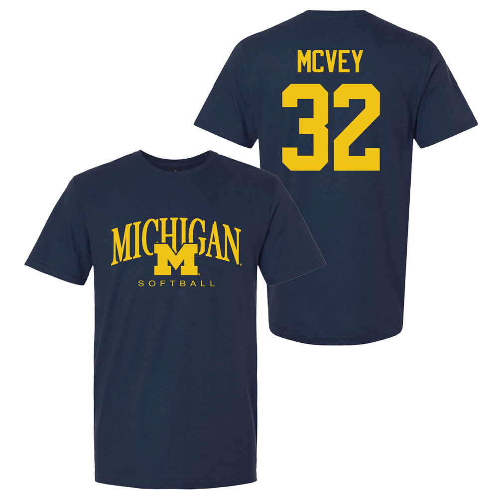 Valiant University of Michigan Softball Ella McVey #32 M/Michigan Sport Tee