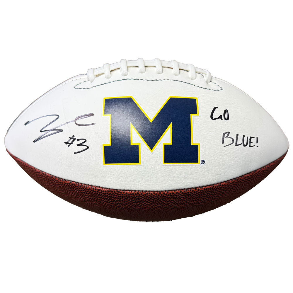 Logo Brands University of Michigan Football Andrew Marsh Autographed Football with "Go Blue" Inscription