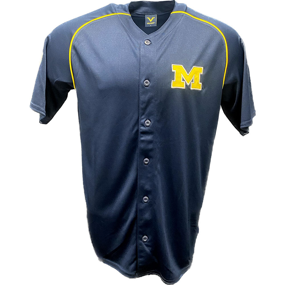 Valiant University of Michigan Baseball Navy Baseball Jersey
