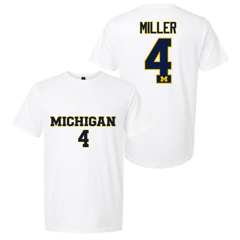 Valiant University of Michigan Soccer Nolan Miller #4 Jersey Tee