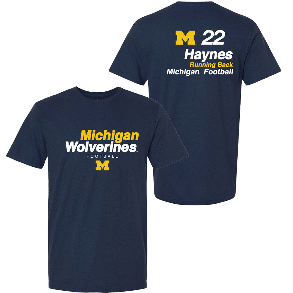 Valiant University of Michigan Football Justice Haynes #22 "Modern" Tee