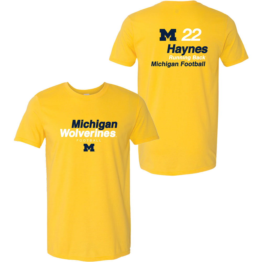 Valiant University of Michigan Football Justice Haynes #22 "Modern" Tee