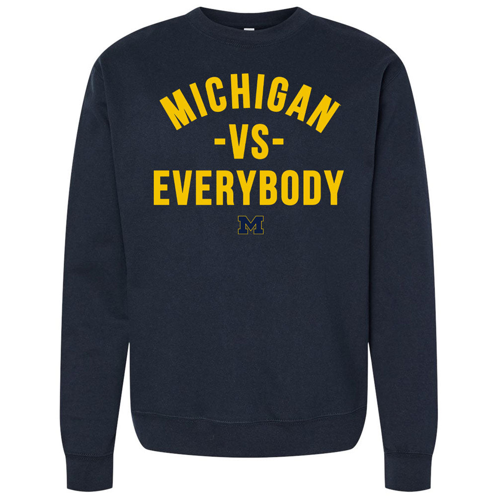 Valiant Brand x vs. Everybody University of Michigan vs. Everybody Gray Crewneck Sweatshirt