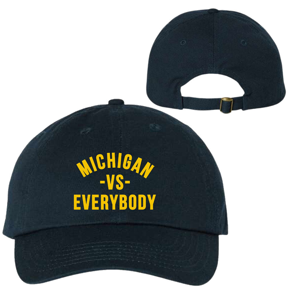 Valiant Brand x vs. Everybody University of Michigan vs. Everybody Navy Slouch Hat