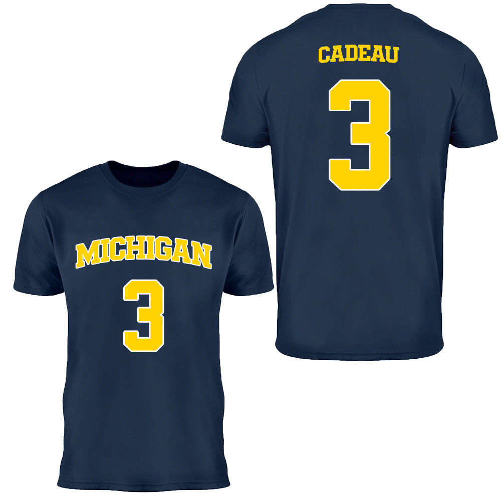 Valiant University of Michigan Men's Basketball Elliot Cadeau Jersey Tee