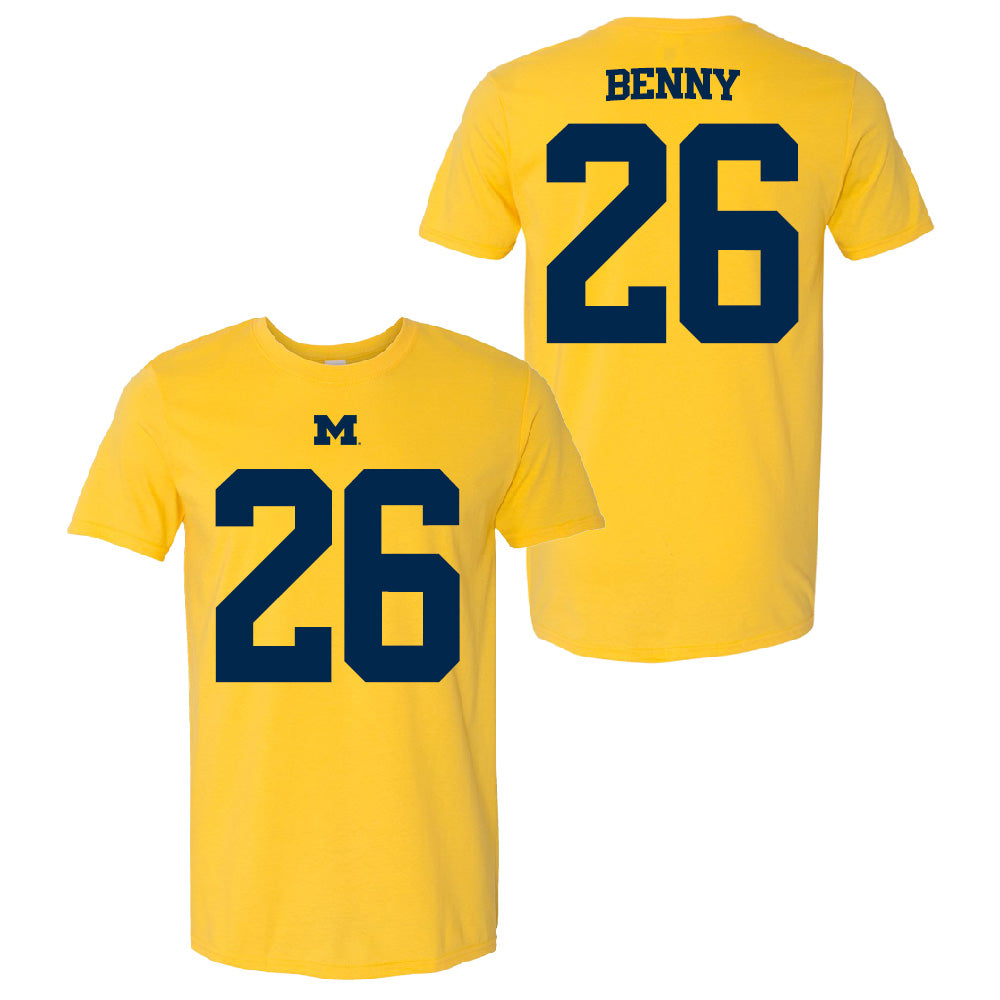 Valiant University of Michigan Football Rayshaun Benny #26 Jersey Tee