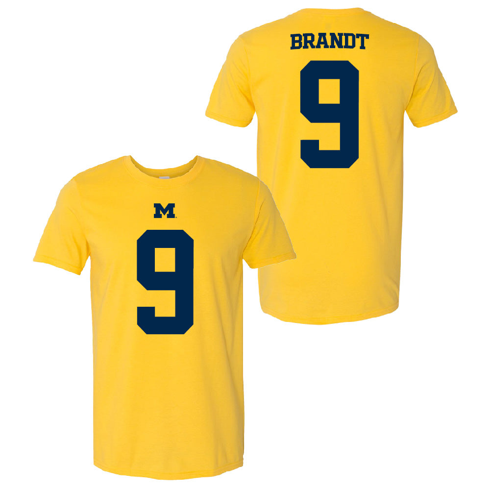Valiant University of Michigan Football Cameron Brandt #9 Jersey Tee