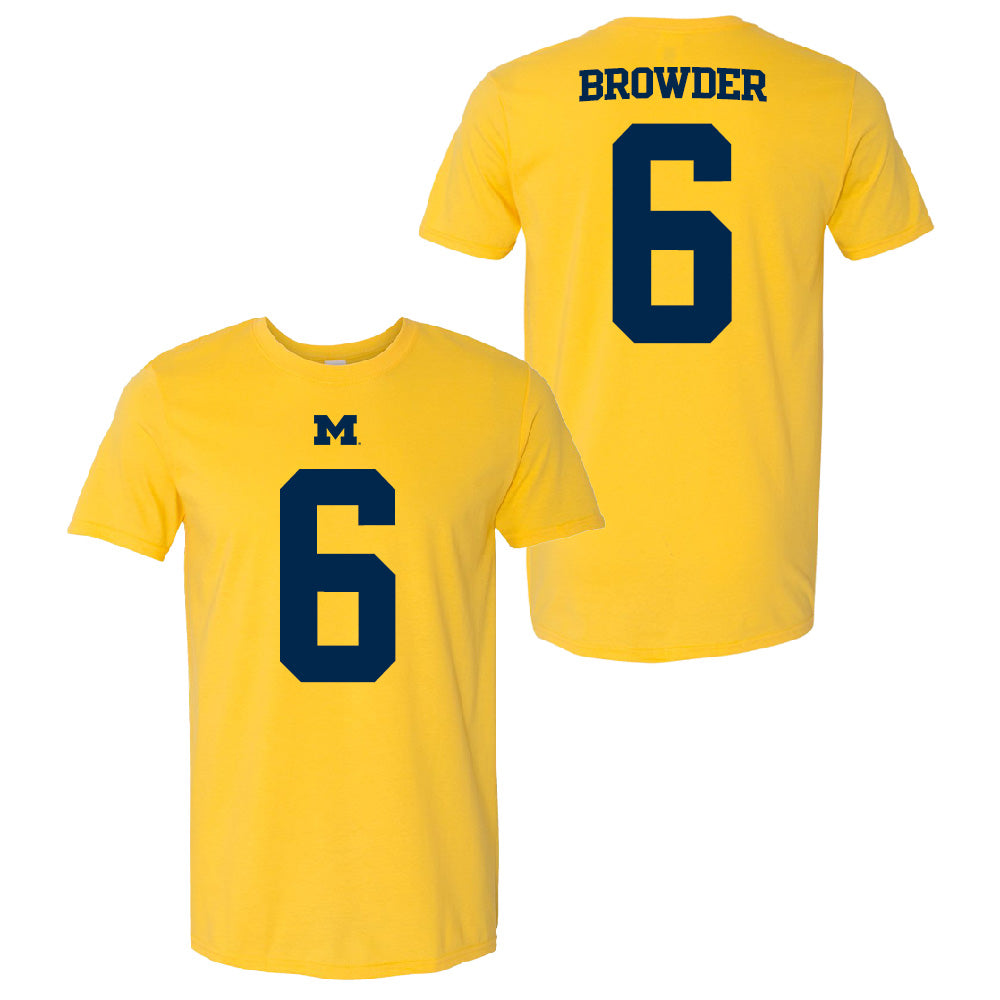 Valiant University of Michigan Football Jamar Browder #6 Jersey Tee