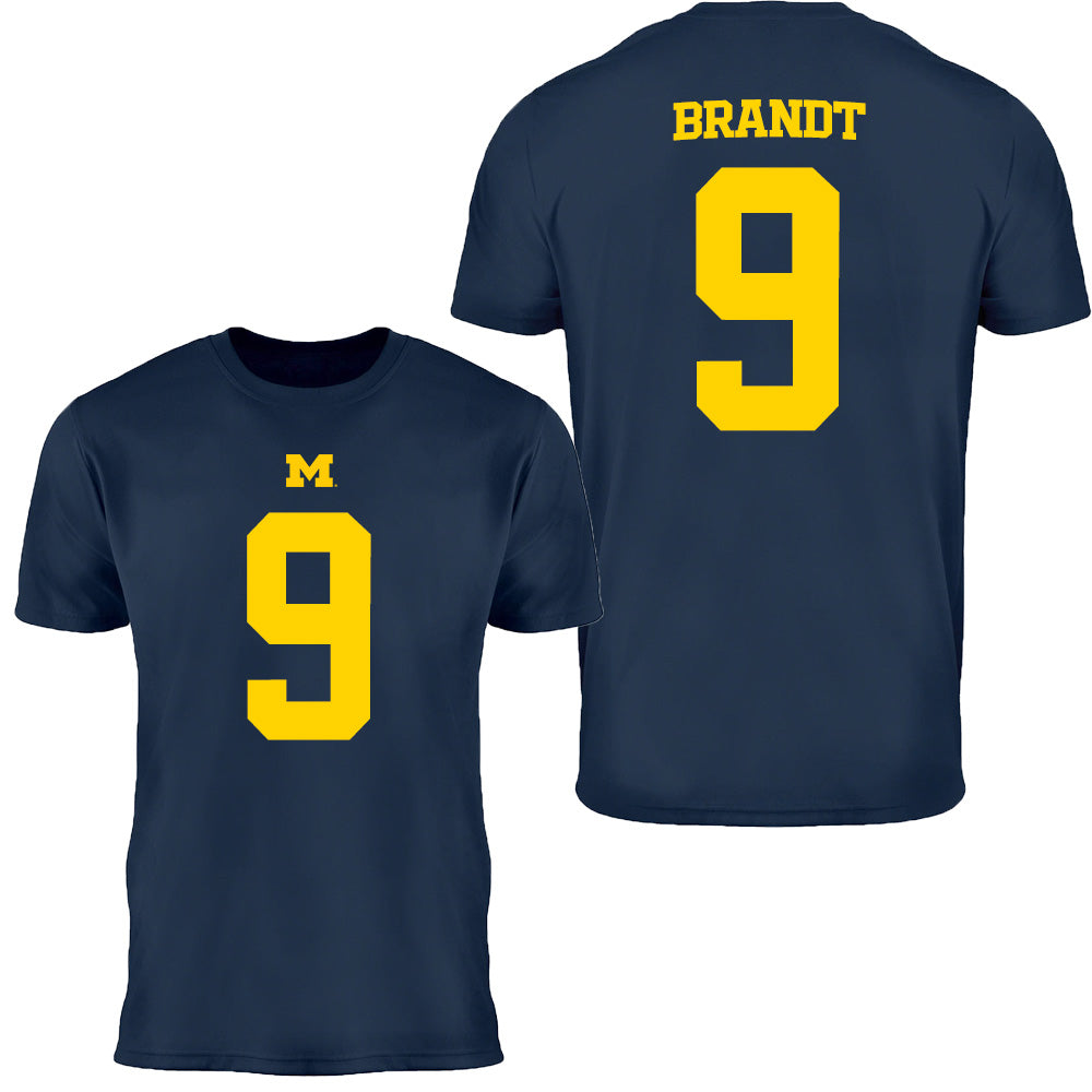 Valiant University of Michigan Football Cameron Brandt #9 Jersey Tee
