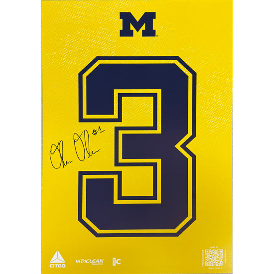 Olivia Olson Autographed University of Michigan Women's Basketball "3" Pointer Sign