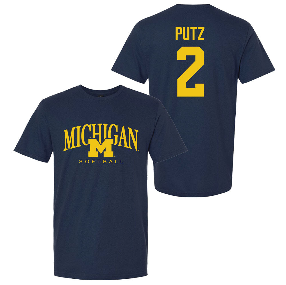Valiant University of Michigan Softball Lauren Putz #2 M/Michigan Sport Tee
