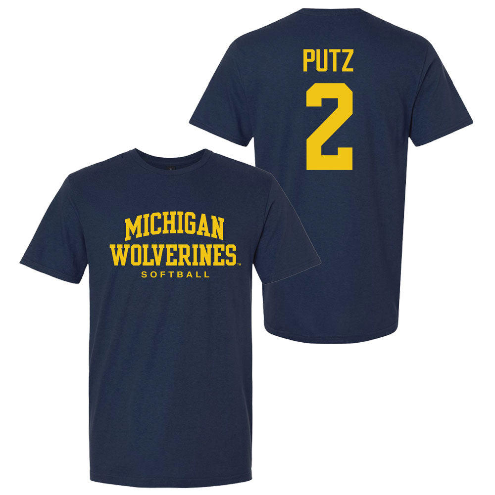 Valiant University of Michigan Softball Lauren Putz #2 Wolverines Sport Tee