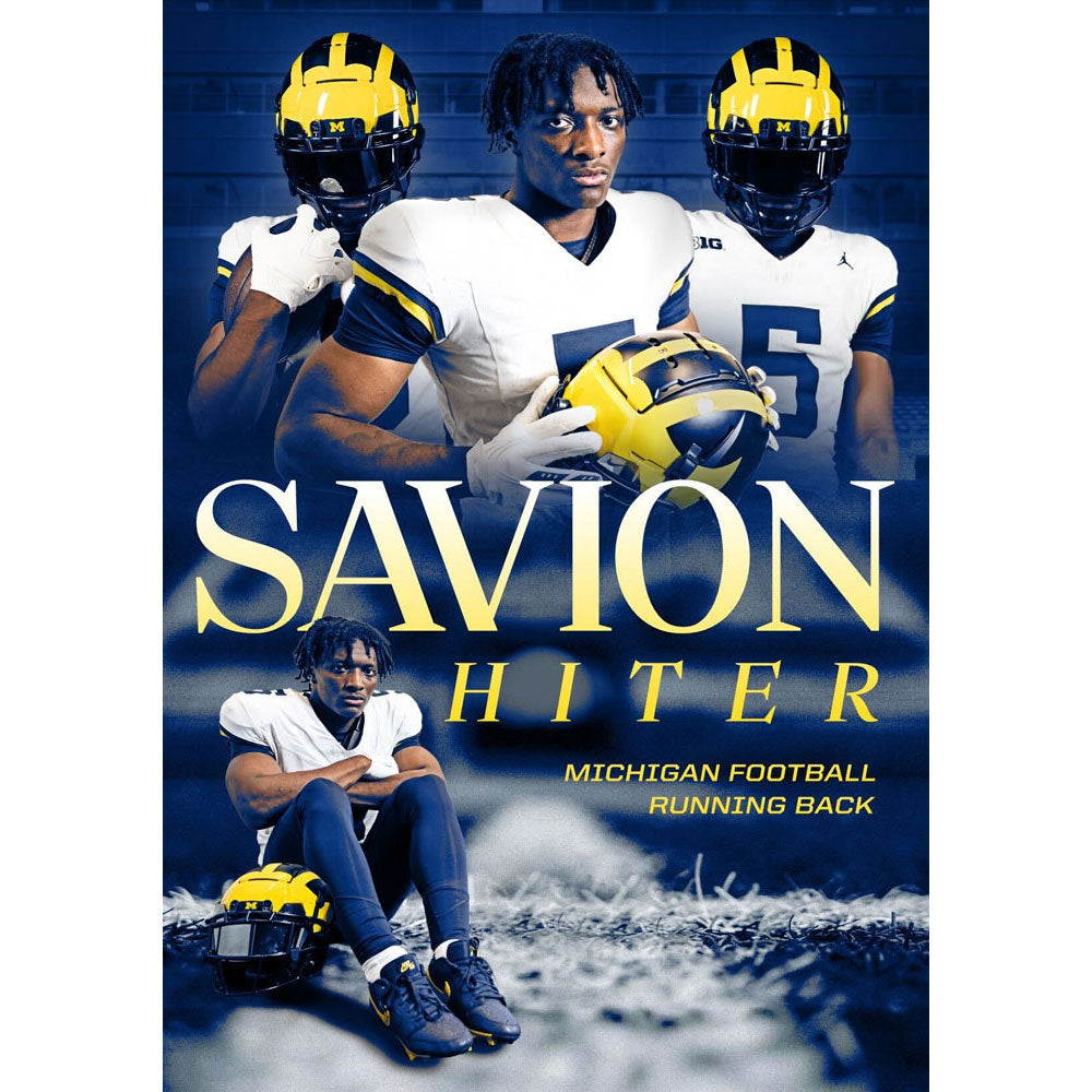 Valiant University of Michigan Football Savion Hiter Poster