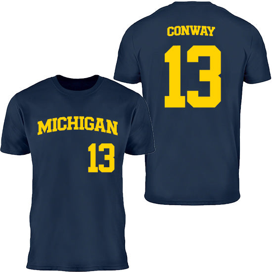 Valiant University of Michigan Softball Jenissa Conway #13 Jersey Tee