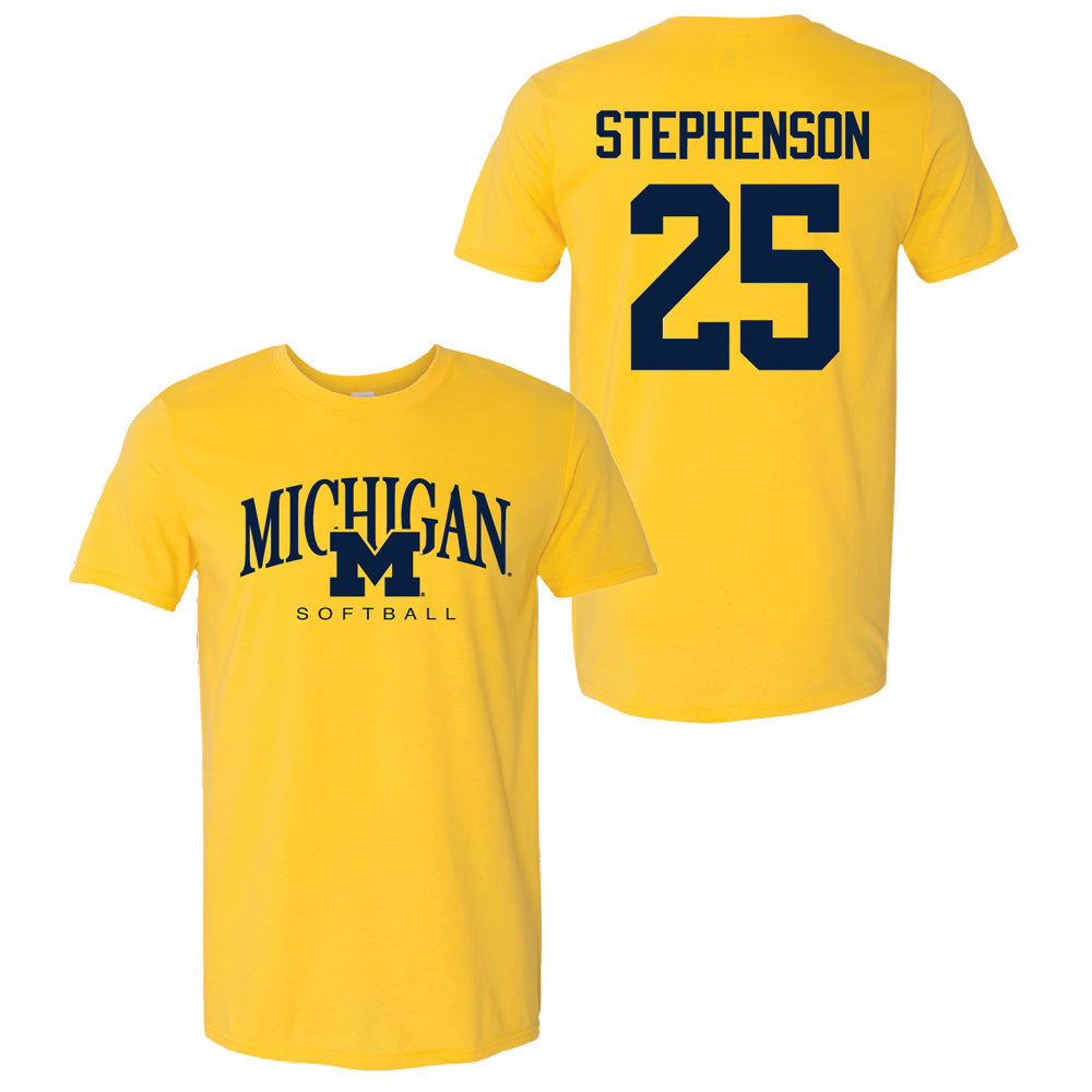 Valiant University of Michigan Softball Ella Stephenson #25 M/Michigan Sport Tee