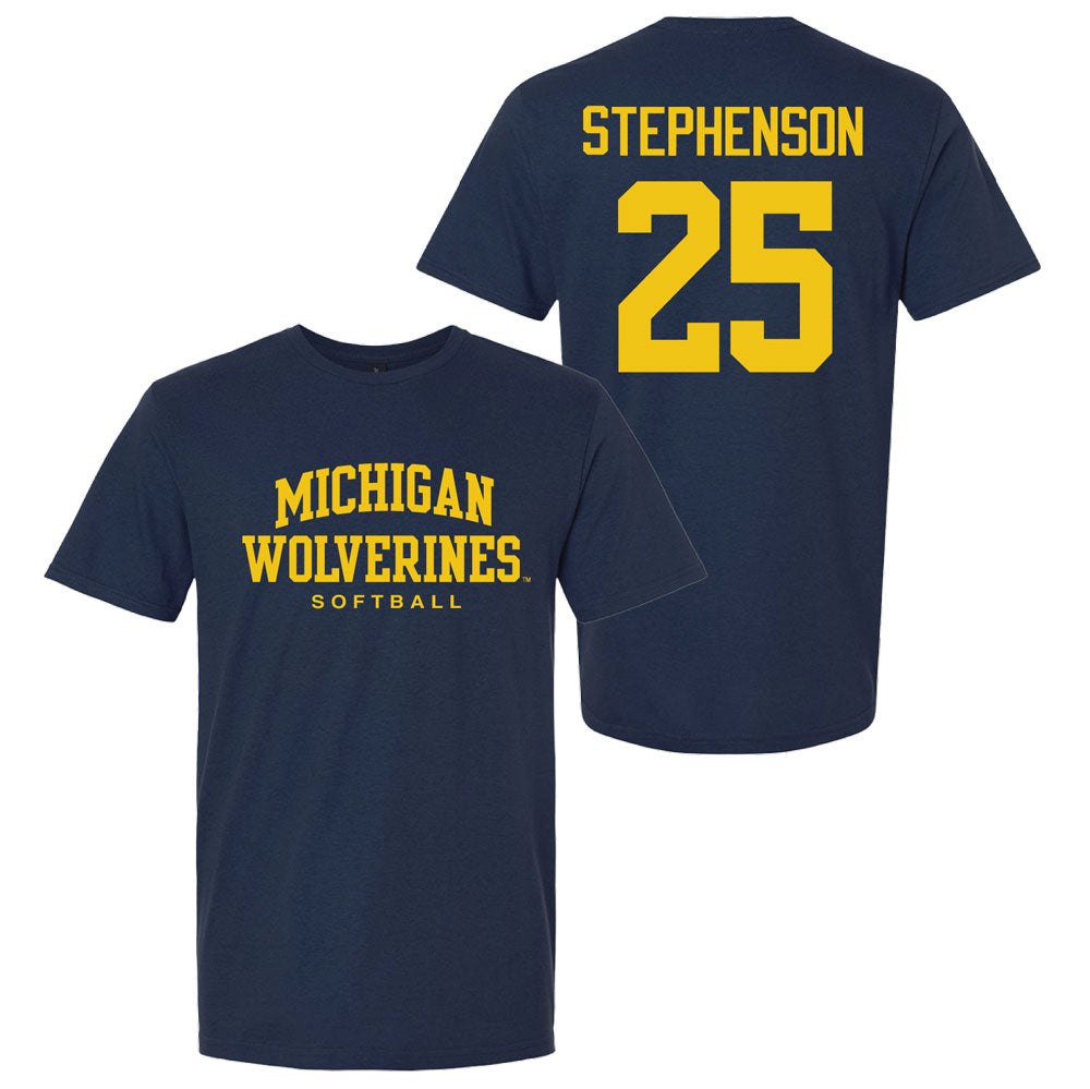Valiant University of Michigan Softball Ella Stephenson #25 Wolverines Sport Tee