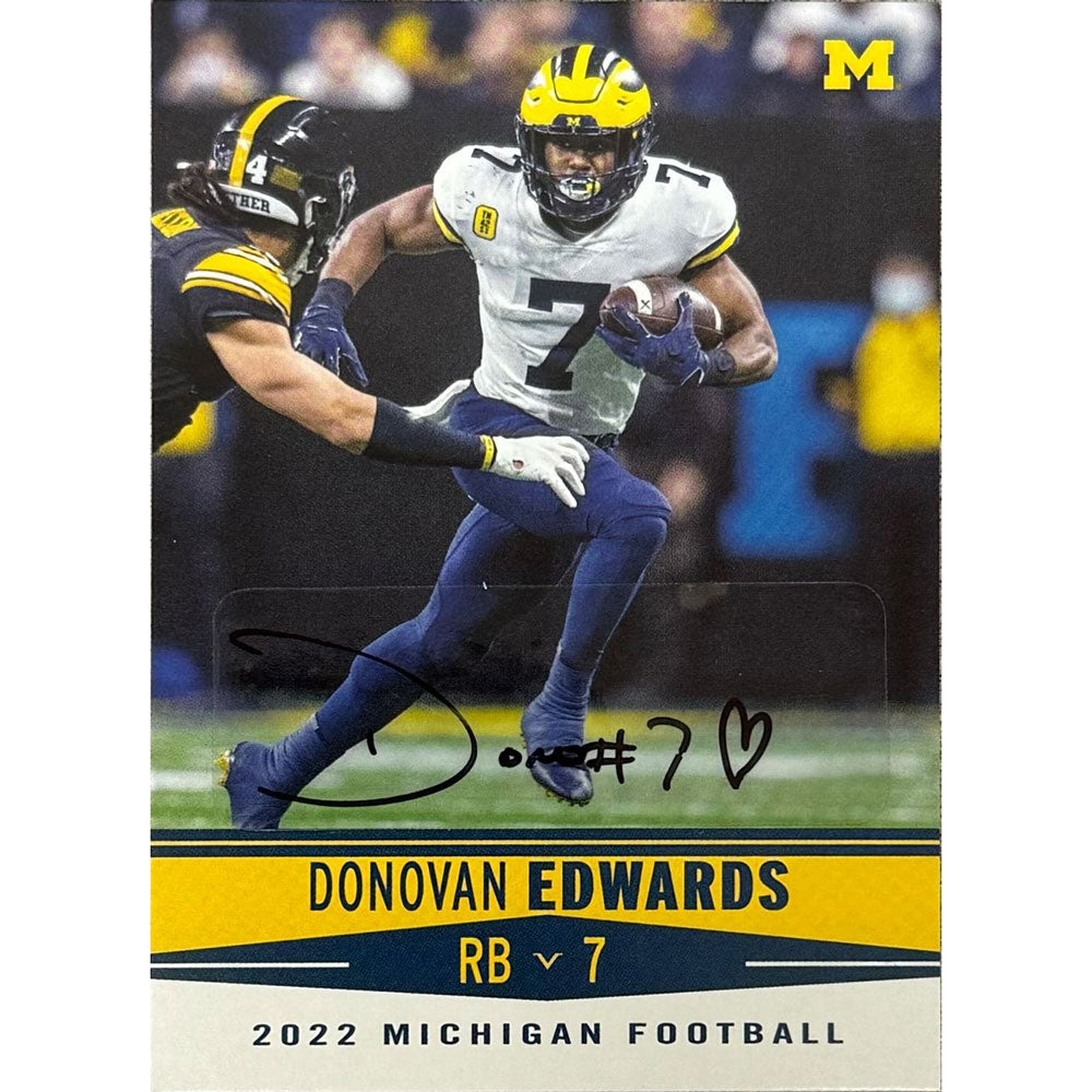 University of Michigan Football Donovan Edwards Autographed Valiant 2022 Base Trading Card