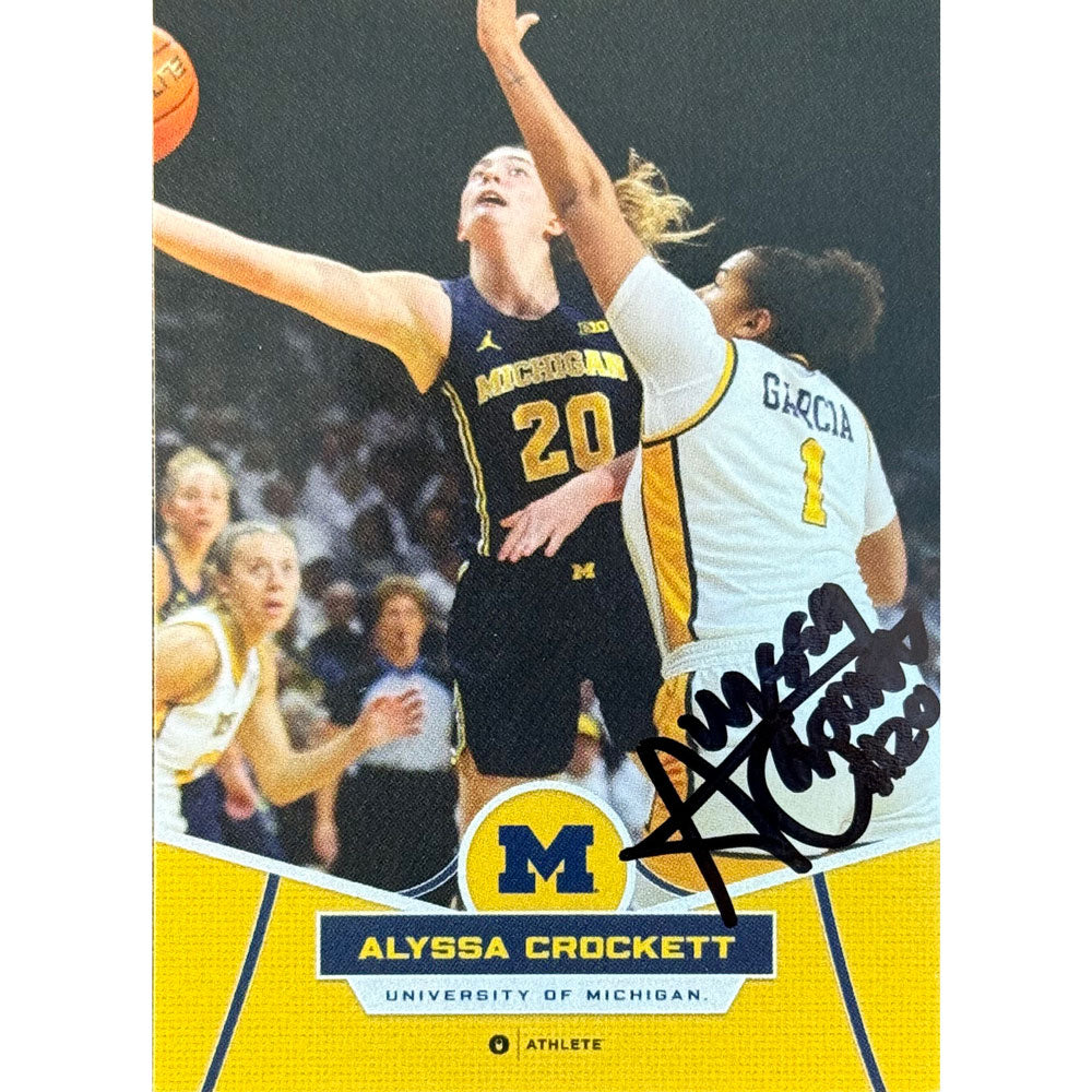 Onit University of Michigan Women's Basketball Alyssa Crockett Autographed Yellow Base Trading Card