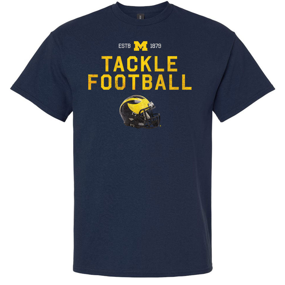 Valiant University of Michigan Football "Tackle Football" Navy Tee