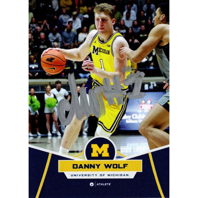 University of Michigan Basketball Danny Wolf Autographed OnIt Blue Base Trading Card