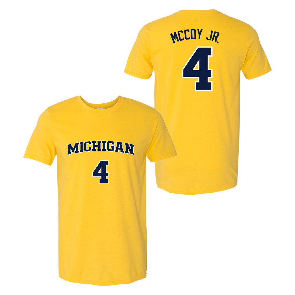 University of Michigan Men's Basketball Brandon McCoy Jr. Jersey Tee - Maize