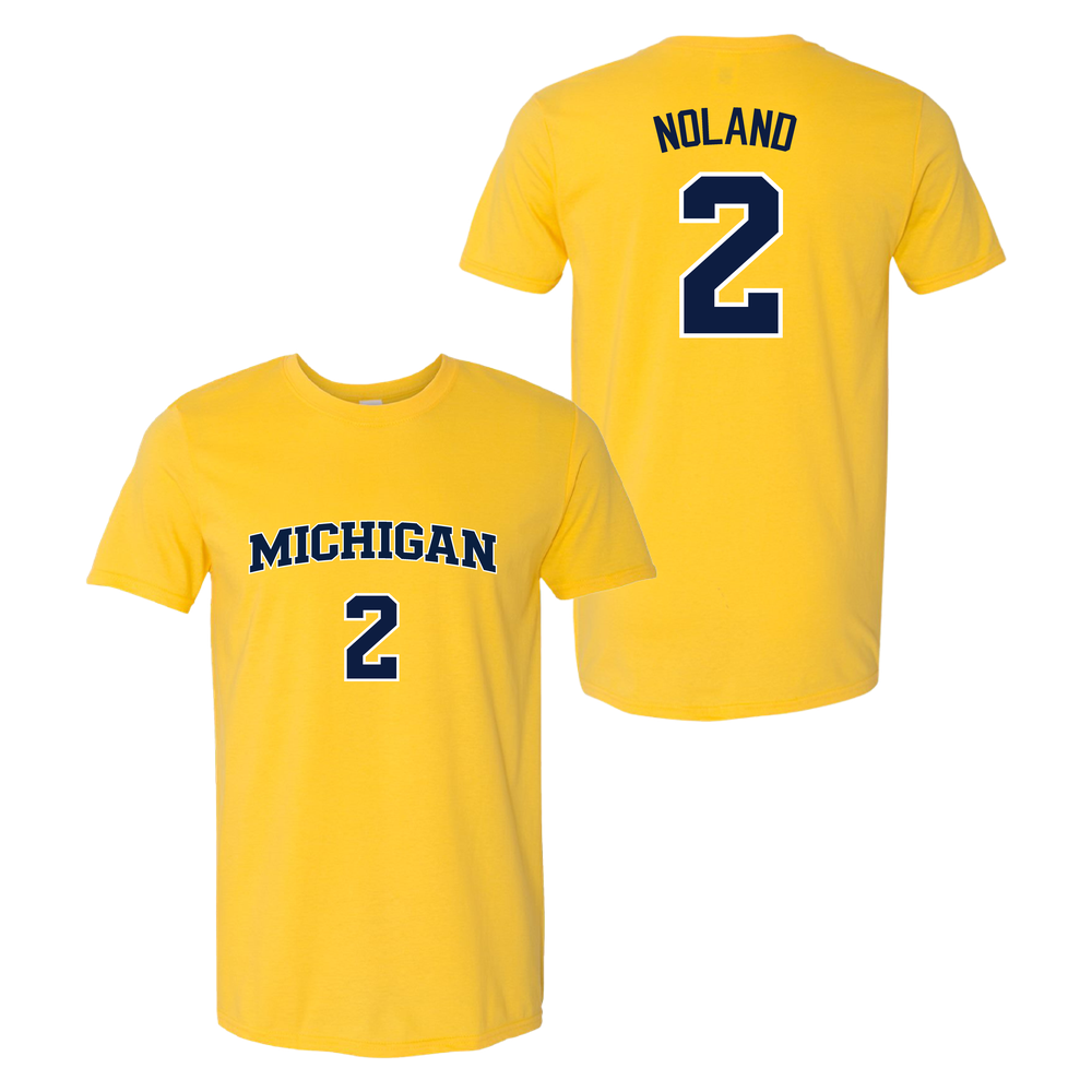 University of Michigan Men's Basketball Kenny Noland Jersey Tee - Maize