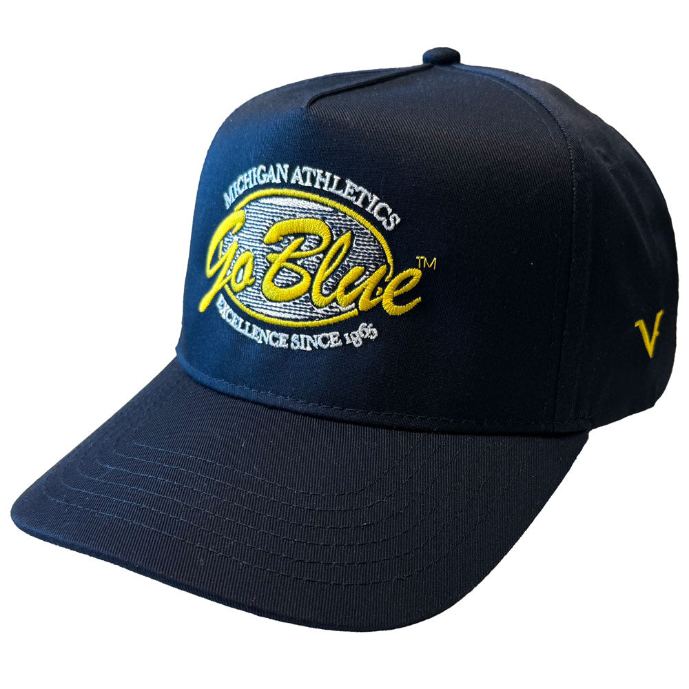Valiant University of Michigan Athletics Oval "Go Blue" Navy Structured Snapback Hat