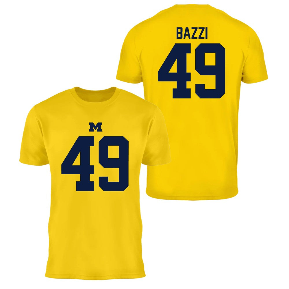 Valiant University of Michigan Football Adam Bazzi #49 Jersey Tee
