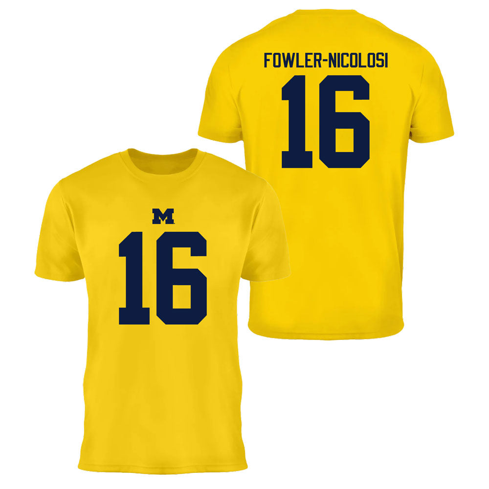 Valiant University of Michigan Football Brayden Fowler-Nicolosi #16 Jersey Tee