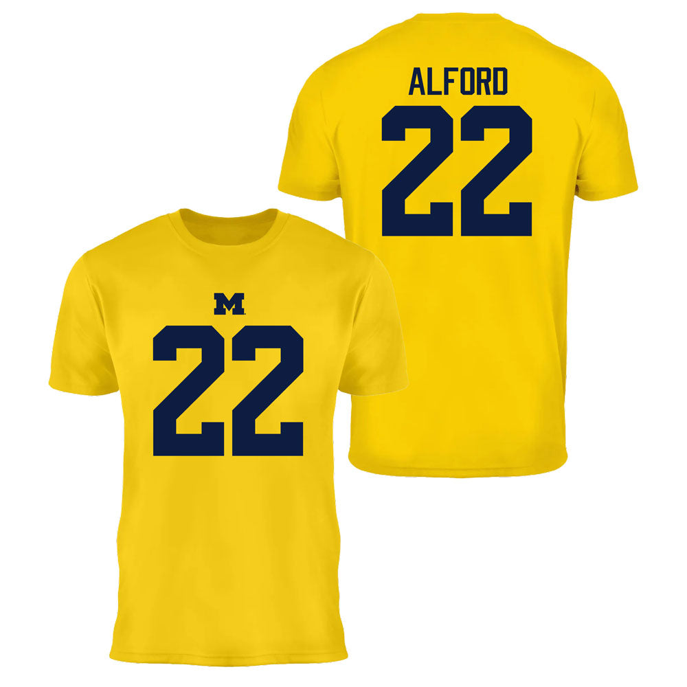 Valiant University of Michigan Football Braydon Alford #22 Jersey Tee