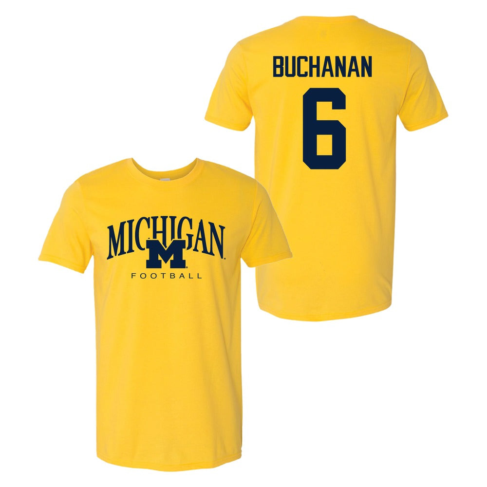 Valiant University of Michigan Football JJ Buchanan #6 M/Michigan Sport Tee