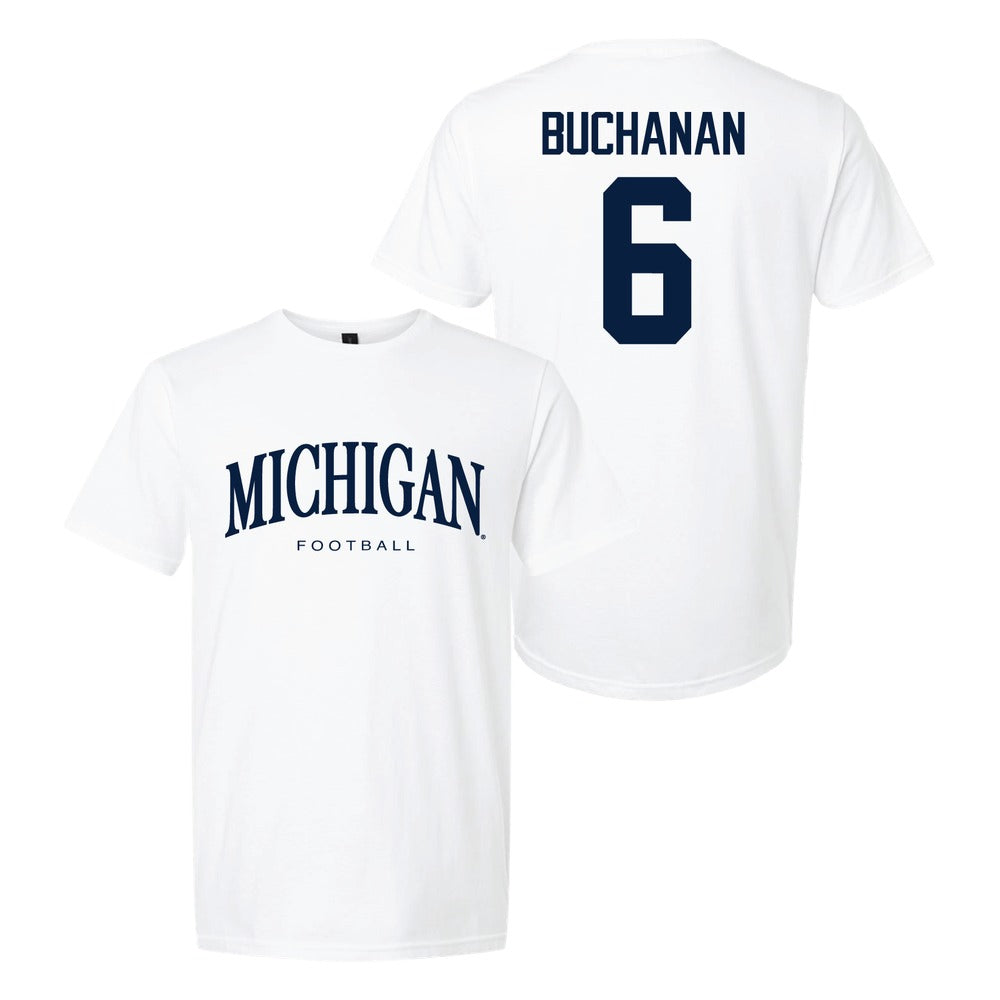 Valiant University of Michigan Football JJ Buchanan #6 Wordmark Sport Tee