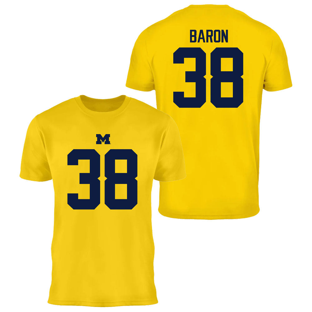 Valiant University of Michigan Football Sam Baron #38 Jersey Tee