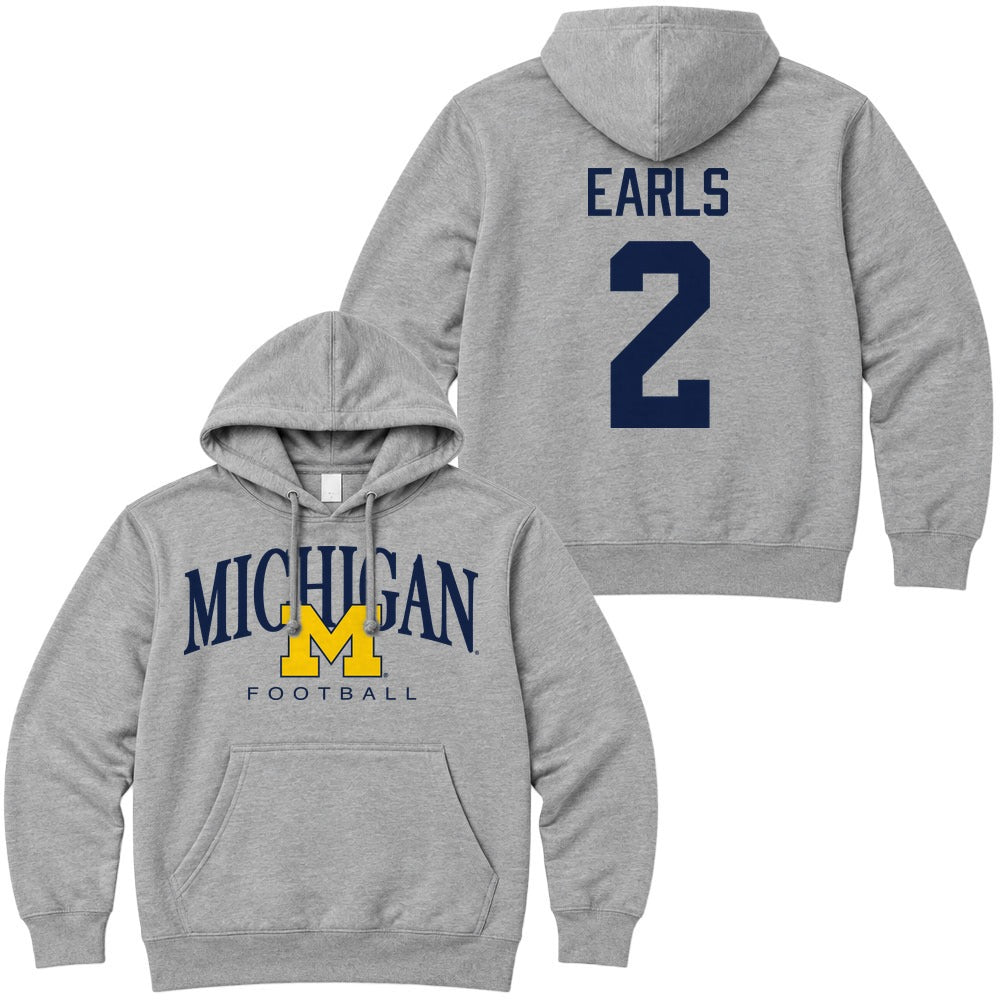 Valiant University of Michigan Football Shamari Earls #2 M/Michigan Hooded Sweatshirt