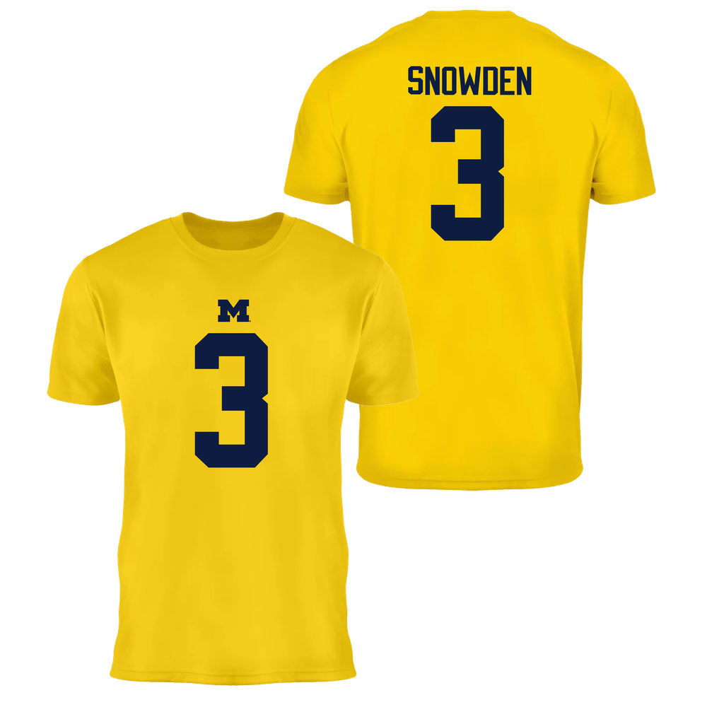 Valiant University of Michigan Football Smith Snowden #3 Jersey Tee