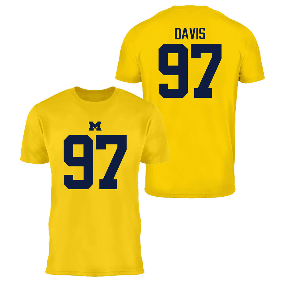 Valiant University of Michigan Football Titan Davis #97 Jersey Tee