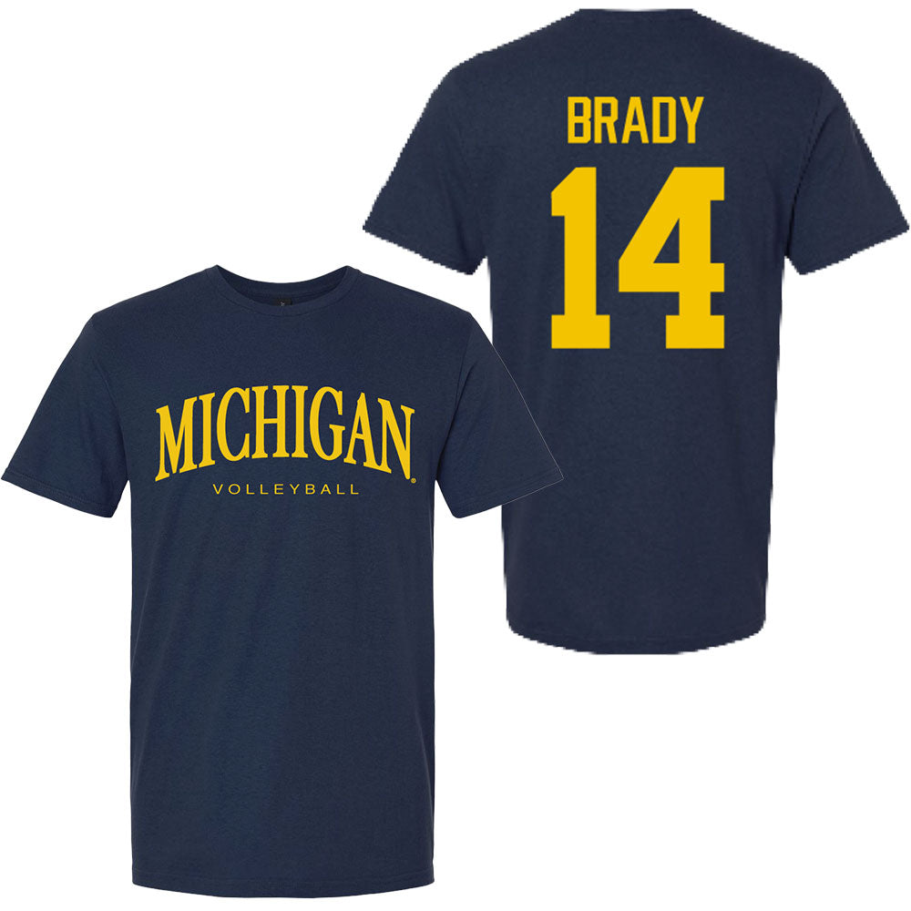 Valiant University of Michigan Volleyball Hannah Brady #14 Wordmark Sport Tee