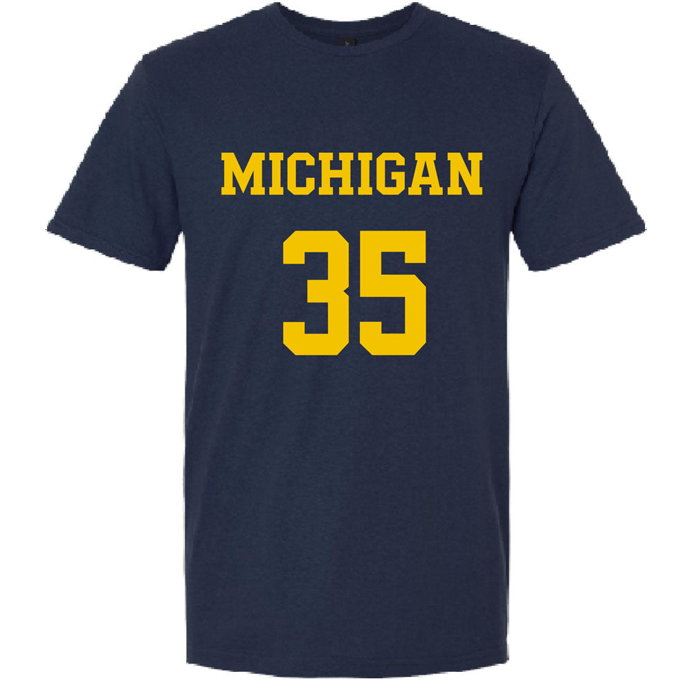 Valiant University of Michigan Lacrosse Emma Bradbury #35 Jersey Tee